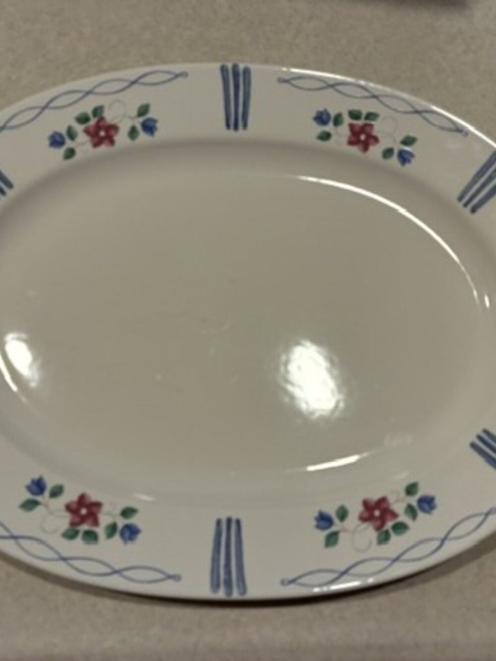 Pfaltzgraff Bonnie Brae 14.5" Large Oval Serving Platter Cottagecore Farmhouse